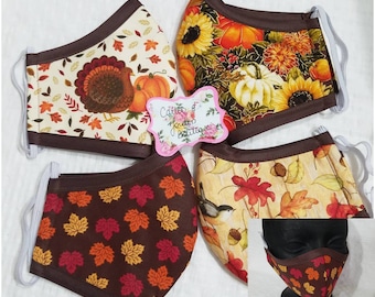 Fall Season Face mask, Autumn Face mask with filter,  Adult face mask, Kids Washable face mask, Reusable face mask, fabric face mask