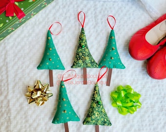 Fabric Ornaments,  Holiday Fabric Ornaments,  Christmas Tree Ornaments,  Yule Tree Ornaments