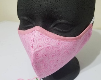 Pink Floral Face masks, Face masks with filter, Washable face masks, Cotton face masks, Reusable face masks with filter, Fabric face masks
