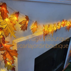 Autumn decor Fairy lights,  Autumn decor lights,  Autumn leaves string lights, Autumn Garland Fall lights,  String lights