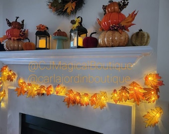 Autumn decor Fairy lights,  Autumn decor lights,  Autumn leaves string lights, Autumn Garland Fall lights,  String lights