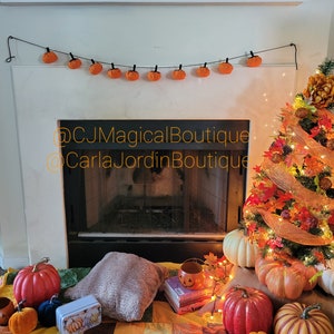 Halloween Garland, Halloween Decorations,  Fabric Pumpkin,  Halloween Pumpkin,  Halloween Pumpkins , Goth Home decor, Gothic decor