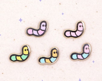 Worm Mini Filler Enamel Pin | Accessories, Pin Flair | Yume Moon Studio