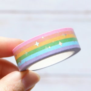 Rainbow Pride Foil Washi Tape -  Decorative masking tape | Stationery, Scrapbooking, Bullet Journal | Yume Moon Studio