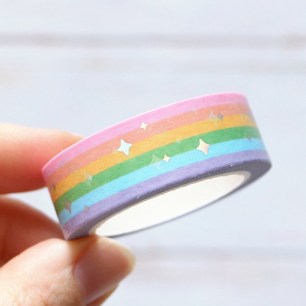 Rainbow Pride Foil Washi Tape - Ruban de masquage décoratif | Papeterie, Scrapbooking, Bullet Journal | Yume Lune Studio