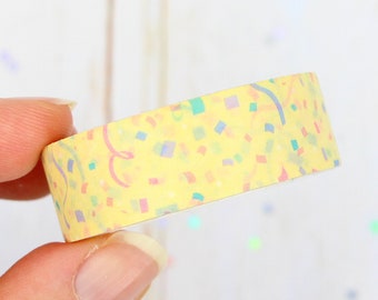 Yellow Confetti Washi Tape -  Decorative masking tape | Stationery, Scrapbooking, Bullet Journal | Yume Moon Studio