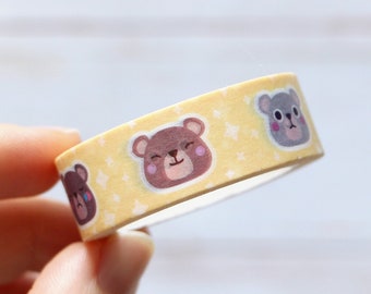 Bear Emotions Washi Tape - Nastro adesivo decorativo / Cancelleria, Scrapbooking, Bullet Journal / Yume Moon Studio