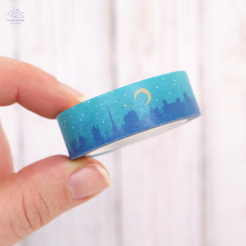 City Skyline Washi Tape - Ruban de masquage décoratif | Papeterie, Scrapbooking, Bullet Journal | Yume Moon Studio