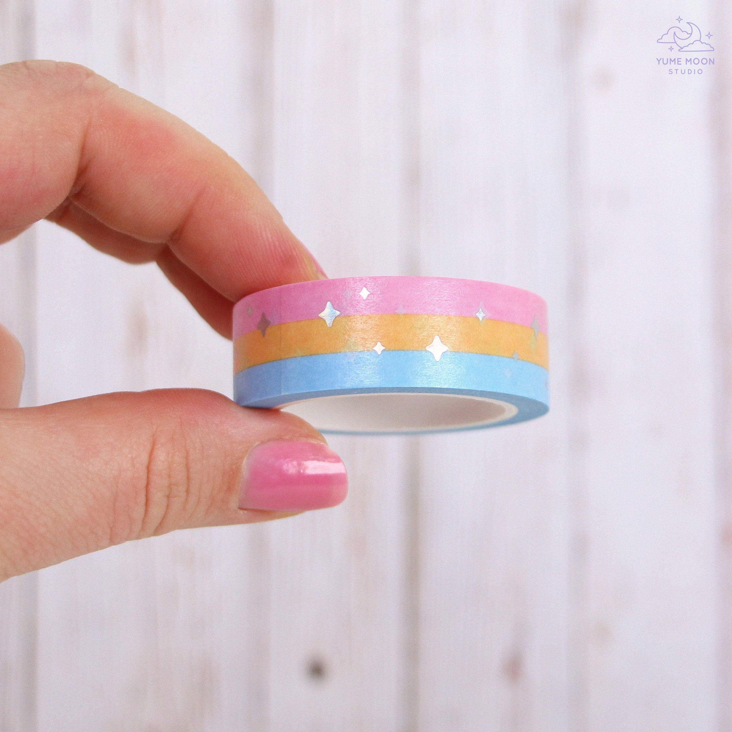 Solid Rainbow Pastel Washi Tape Full Set Card Scrapbooking 