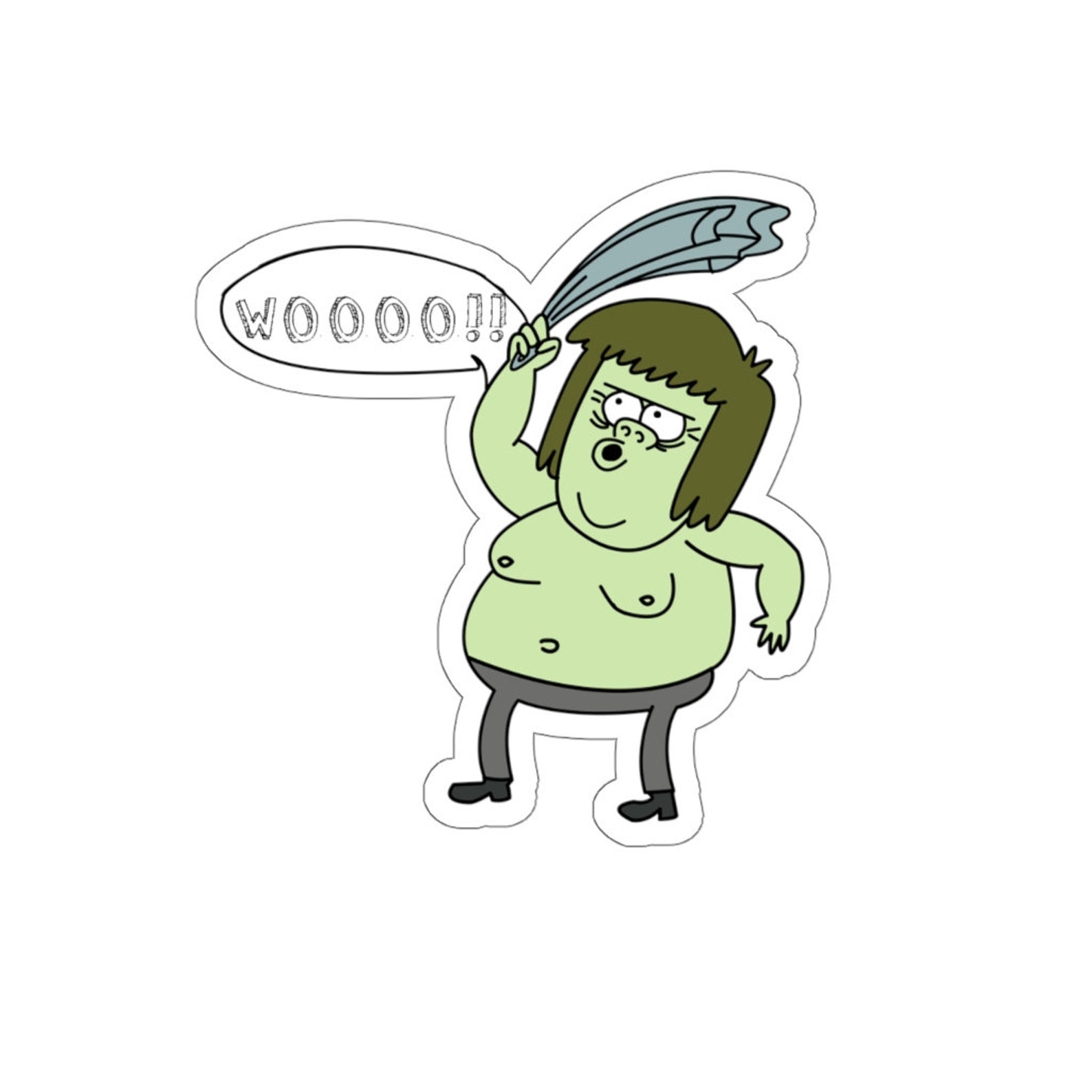 Muscle Man Regular Show Cartoon Network Transparent Sticker | Etsy