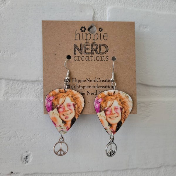 Janis Joplin deluxe Guitar pick earrings