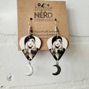 Stevie Nicks guitar pick earrings