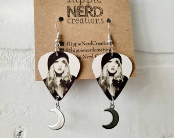 Stevie Nicks guitar pick earrings