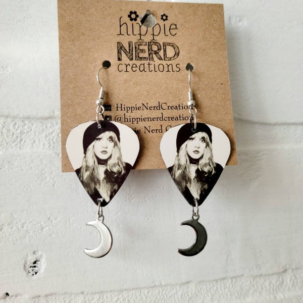 Stevie Nicks guitar pick earrings