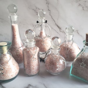 Spiritual Bath Salts in Glass Jar /Ritual Bath Salts /Therapeutic Bath Salt/ Relaxing Bath Salts / Spa bath salt / Bath soak /Moon Bath Salt
