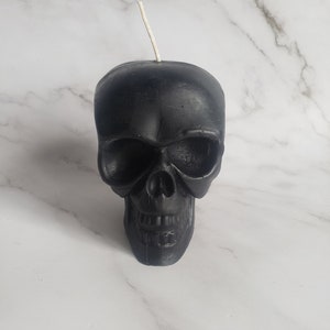 100% Beeswax Black Skull Candle, Halloween, Beeswax Candle, Black Candle, Ritual candle,  Spell Candle, Intention candle, Halloween Gift