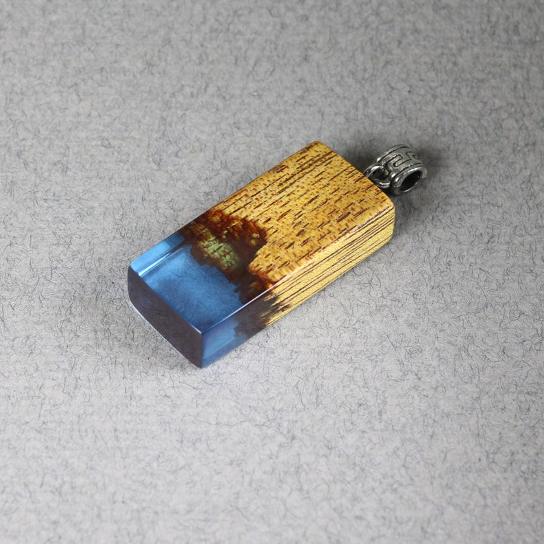 pendant Wooden ring earrings pendant for gift Handmade wood resin jewelry Wood resin jewelry set Wooden jewelry set Resin ring earrings