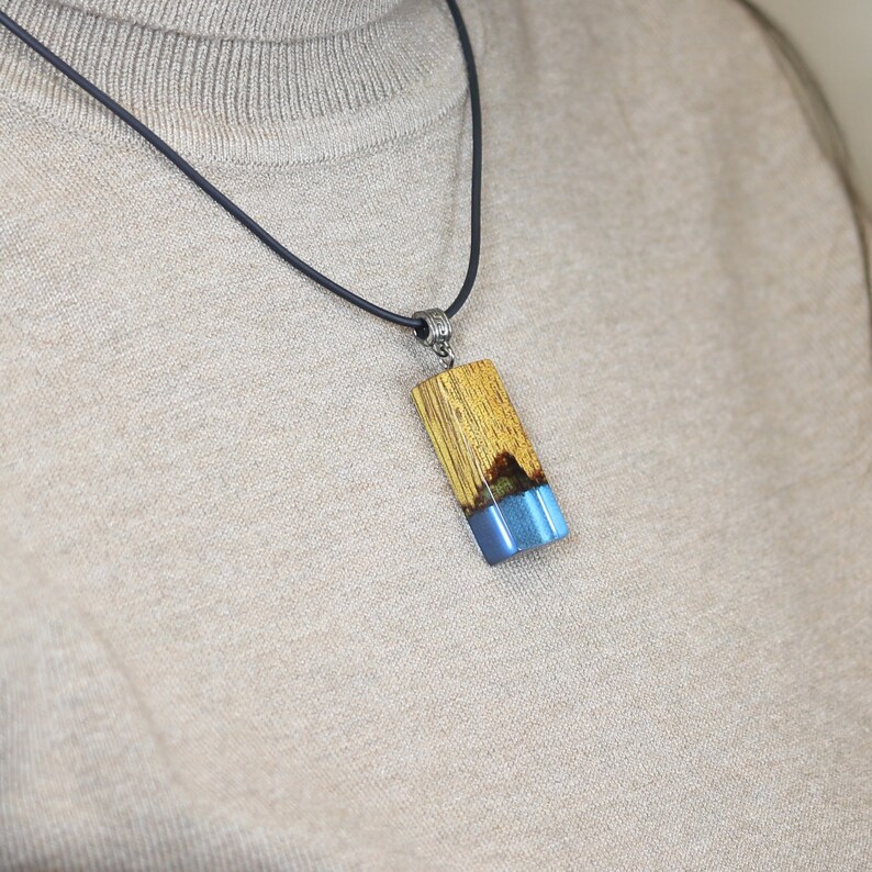 pendant Wooden ring earrings pendant for gift Handmade wood resin jewelry Wood resin jewelry set Wooden jewelry set Resin ring earrings