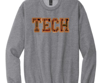 Techwear, Tech Sweatshirt, TECHSHIRT, GATECH, VATECH, Texas Tech