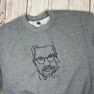 Malcom X gesticktes Porträt