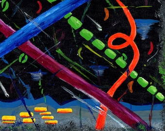 SYNESTHESIA - BASKETBALL GAME Abstract Acrylic Art Print