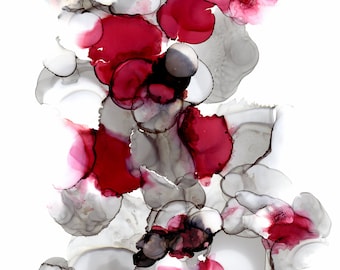DARK WHISPER Abstract Alcohol Ink Art Print, Alcohol Ink Art, Abstract Art