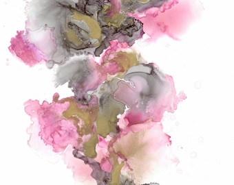 UNFOLDING LIGHT Abstract Alcohol Ink Art Print, Alcohol Ink Art, Abstract Art