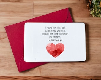 If You're Feeling Sad I Love You Thinking Of You Metal Wallet Card Gift Friendship Anxiety