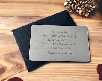 Personalised Always Remember... You Are Stronger Than You Think Braver Than You Believe Loved More Than You Know Quote Wallet Card Gift