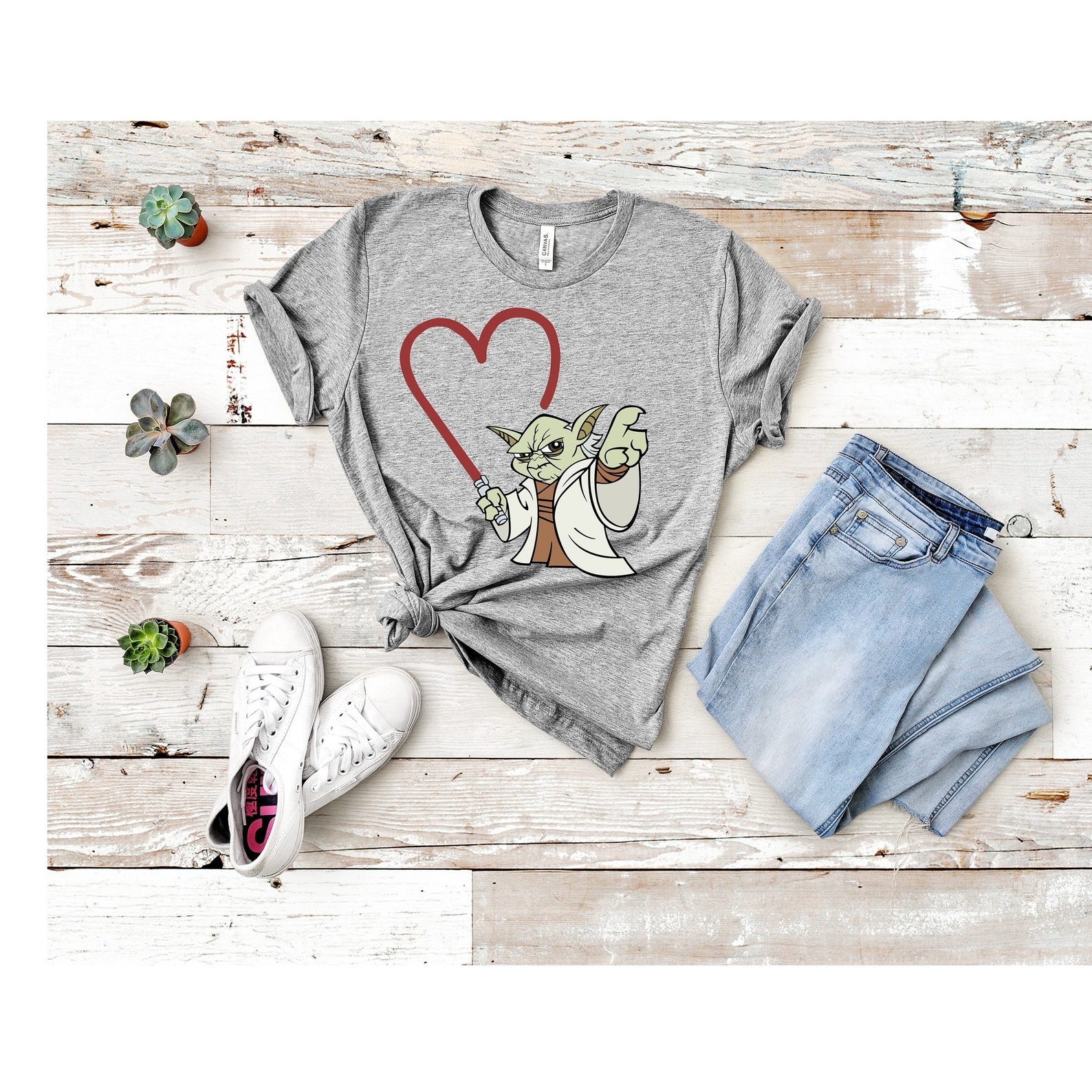 Download Yoda with heart light saber Star Wars svg Valentines svg ...