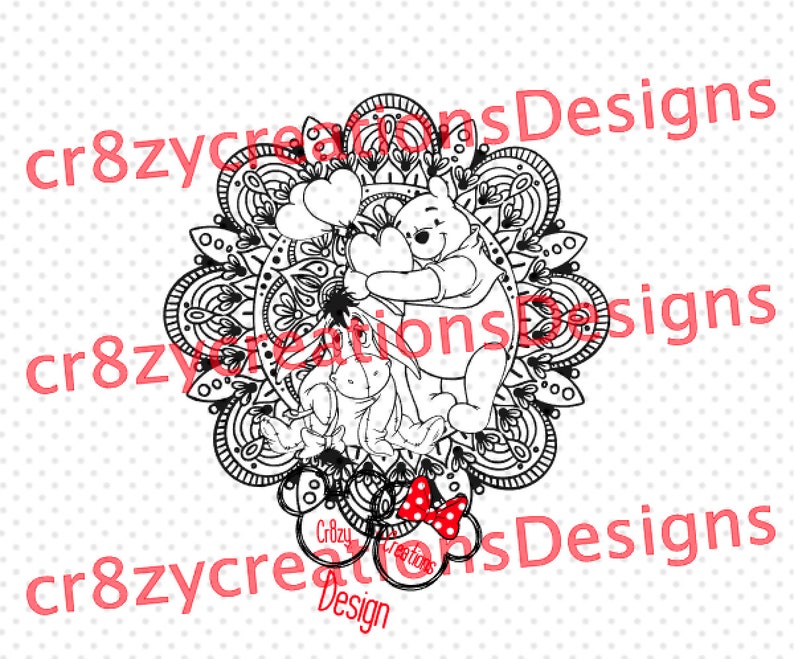 Download Eeyore Mandala Svg - Layered SVG Cut File