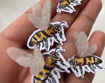 Cute Honey Bee Propeller Wings Sticker 