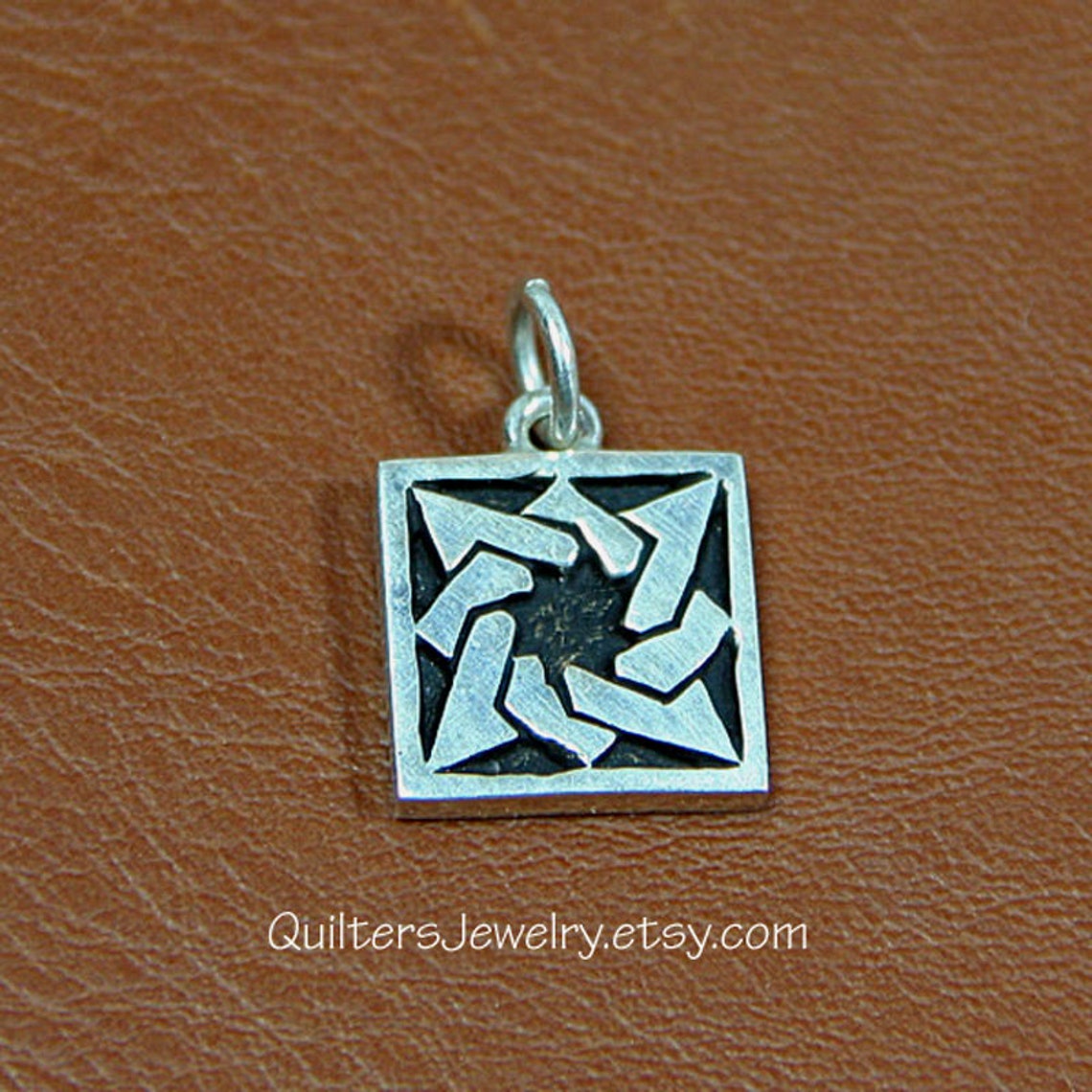 Quilt Charm, TANGLED STARS, in Sterling Silver, Goldfill, or Solid 14k Gold, Quilting Jewelry