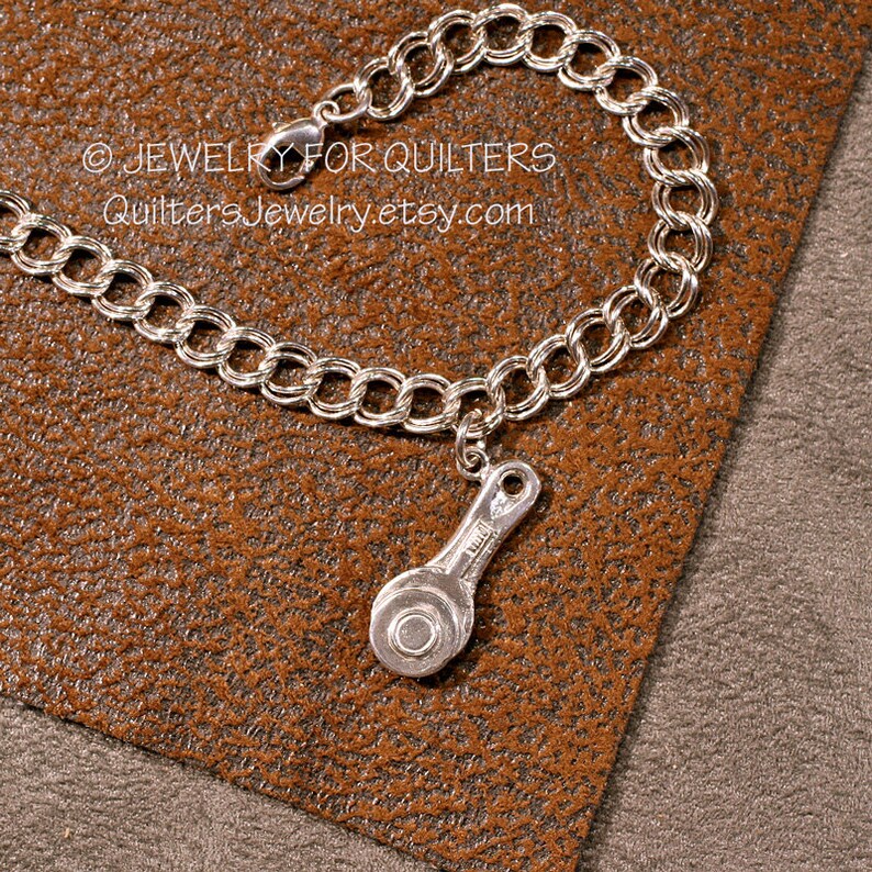 Dije de joyería de acolchado, CORTADOR ROTATIVO, hecho a mano en plata de ley maciza, relleno de oro o oro macizo de 14 k imagen 2