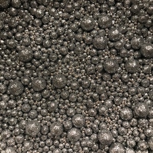 Glitter Sprinkles - Silver Glitter Sugar Pearls - Edible Sprinkles - Cake Sprinkles