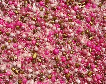 Princess - Princess Sprinkles - Cake Sprinkles - Pink and Gold Sprinkles - Sprinkle Blend