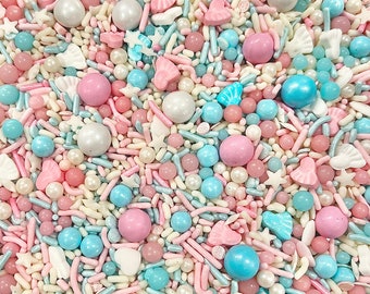 He or She - Gender Reveal - Sprinkles - Cake Sprinkles - Baby Shower - Pink - Blue - Sprinkles