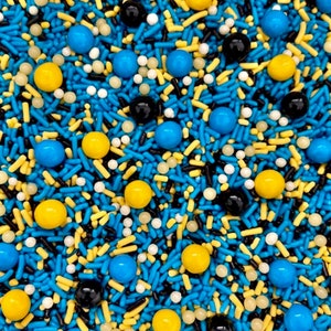 Night Lights - Sprinkles - Blue, Black, and Yellow Sprinkle Blend - Cake Sprinkles
