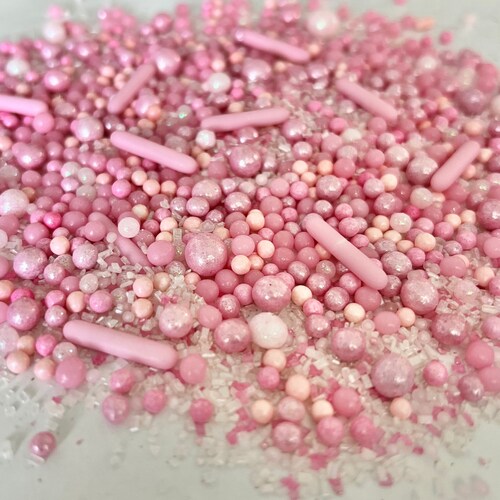 Pink Pink Sprinkles Edible Sprinkles Sprinkles Mix Etsy
