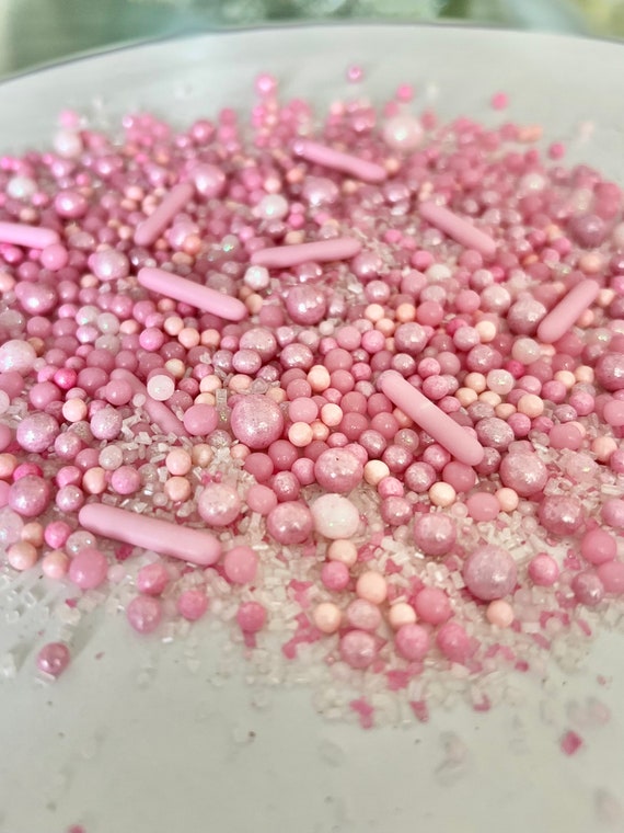 Pink Pink Sprinkles Edible Sprinkles Sprinkles Mix Etsy