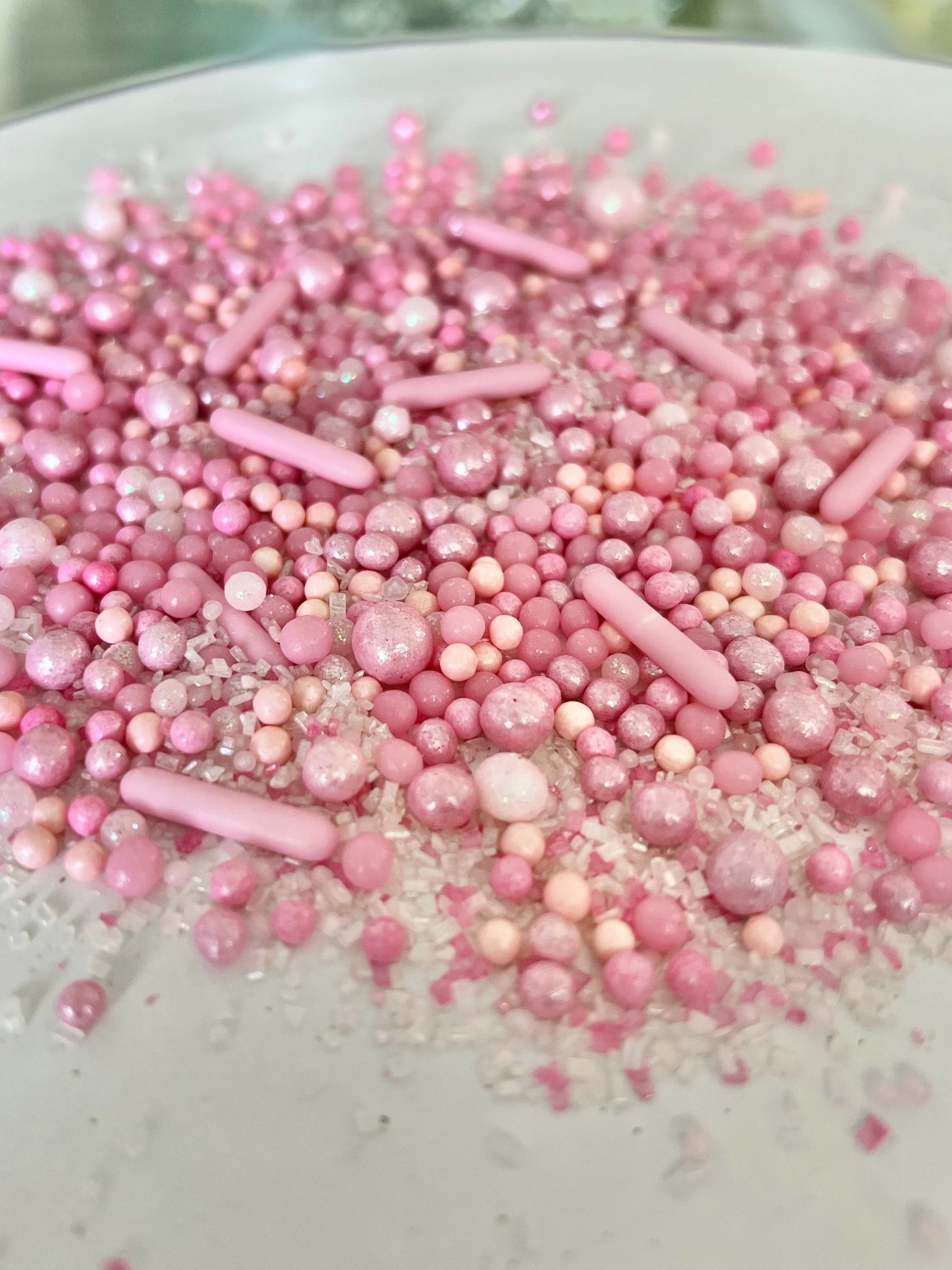 Edible Sprinkles Mix Pink Gold Luxury 50g Baby Shower Cupcake Cake  Decoration