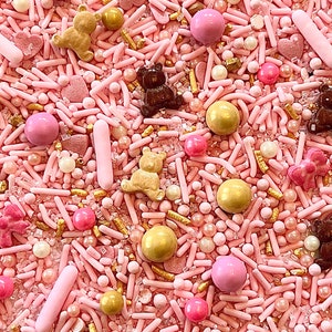 Teddy Bear - Baby Shower - Cake Sprinkles - Pink Teddy Bear Sprinkles