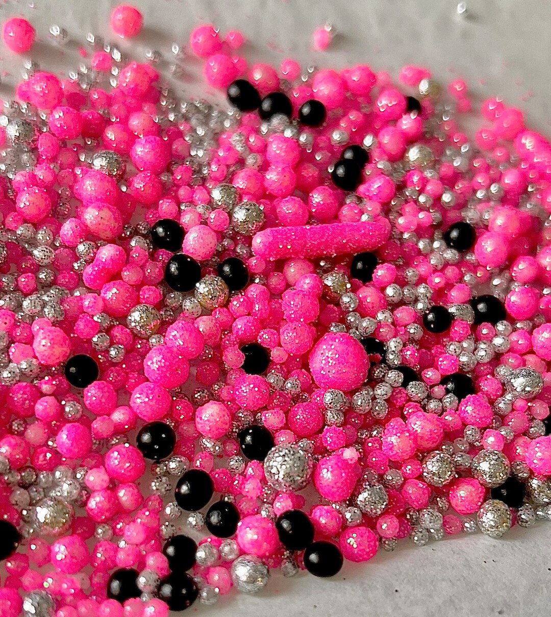Hot Pink Black Silver Sprinkles Cake Sprinkles Sprinkle Blend Sprinkles Etsy