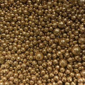 Golden Years Edible Metallic 6mm Sugar Pearls Cachous Sprinkles Balls for  Baking Cake Decorating Cookies Biscuits Deserts Resin Candles Kids 