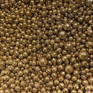 Glitter Gold Sugar Pearls - Edible Sprinkles - Cake Sprinkles - Sprinkles - Gold Sprinkles  - Cake Sprinkles