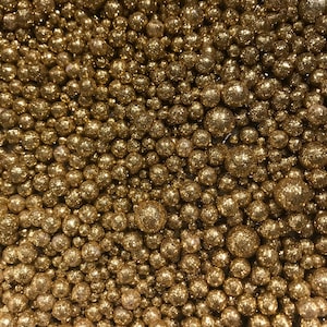 Golden Years Edible Metallic 6mm Sugar Pearls Cachous Sprinkles Balls for  Baking Cake Decorating Cookies Biscuits Deserts Resin Candles Kids 