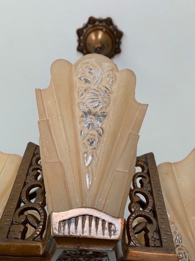 Luz de techo colgante colgante aluminio fundido pesado con | Etsy