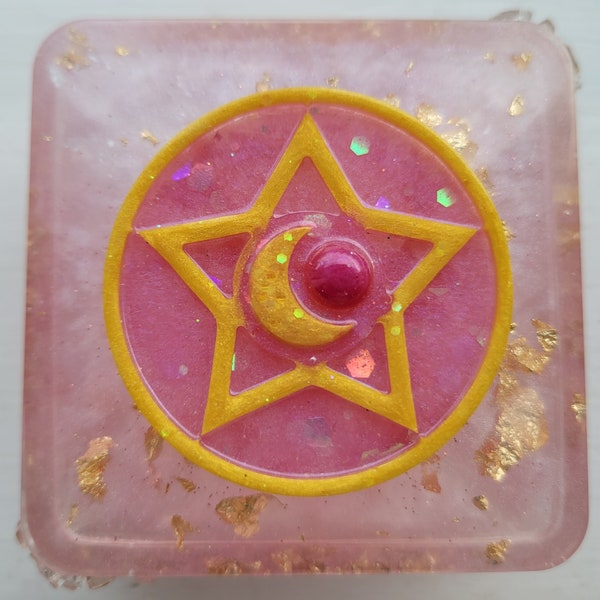 Light Pink Small Jewelry Box Sailor Moon Star, Serenity Princess Trinket Box