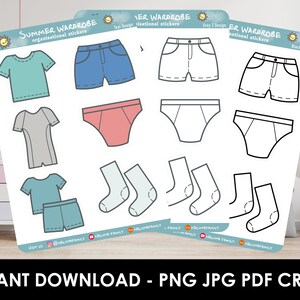 Printable Dresser Labels / Simple Organizing Labels for Clothing / Kids /  Instant Download PDF and SVG 