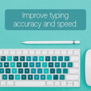 SEAFOAM TEAL Touch Typing Stickers for Kids - Learn to Type With Fun ...